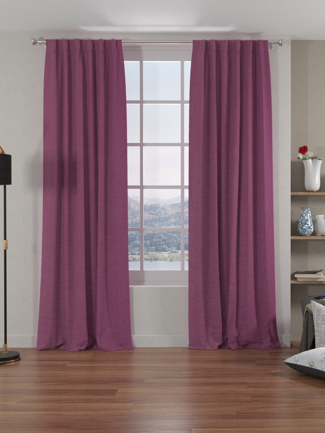 Grace Solids Opus 7 Ft Polyester Door Curtains Set Of 2 (Onion)