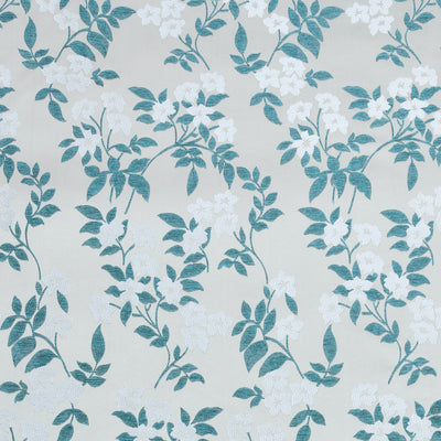 Grace Jacquard Leaf 9 Ft Polyester Long Door Curtains Set Of 2 (Seagreen)