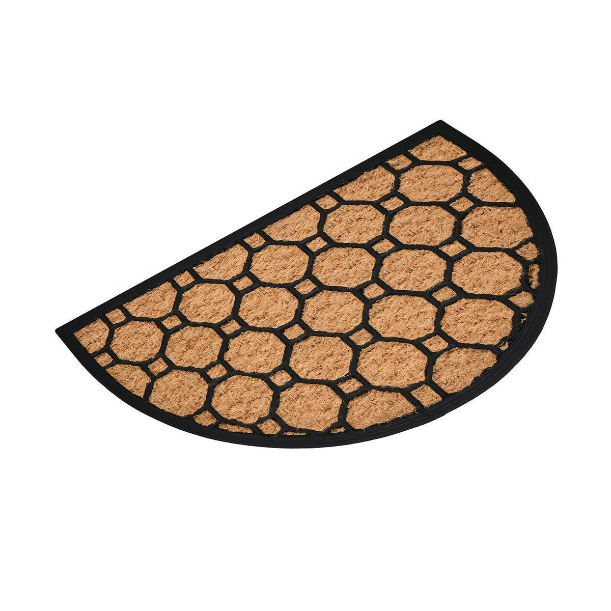 Buy Abstract Rubber & Coir 18" x 30" Door Mat (Black & Brown) Online Athome Nilkamal Athome