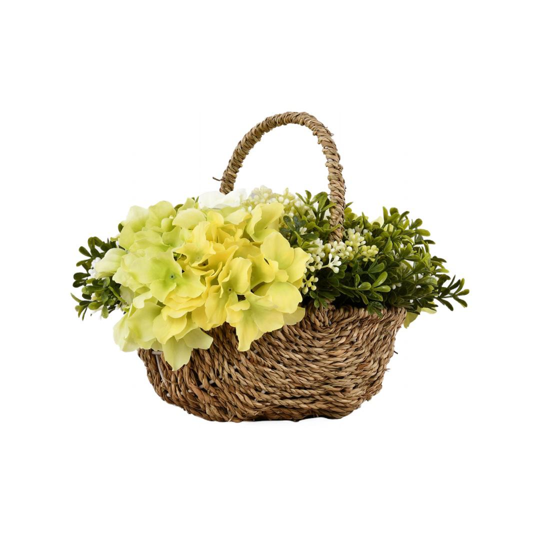 Hydrangea Basket Potted Plant (Yellow)