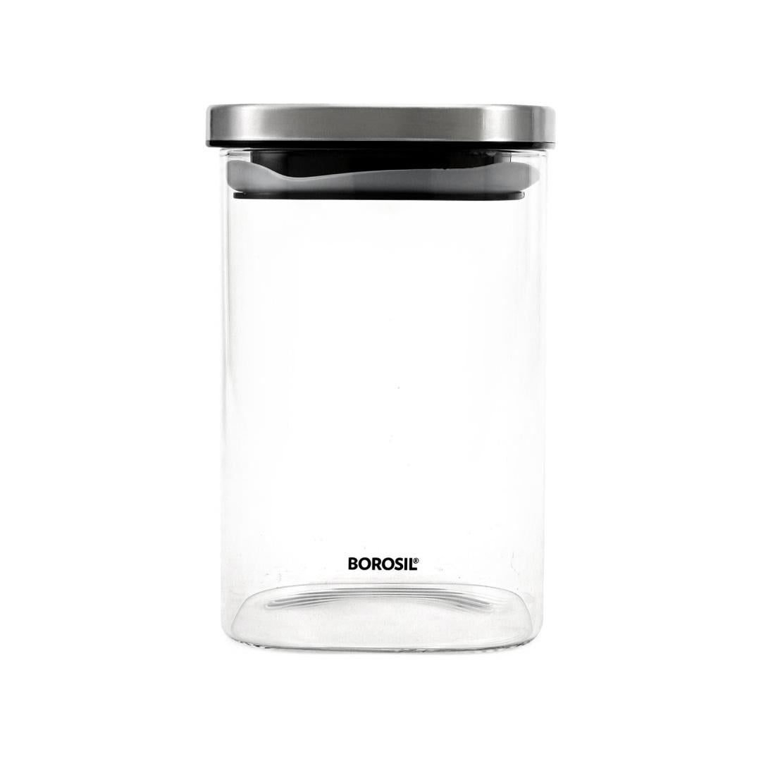 Classic Square 1000 ml Jar (Silver)