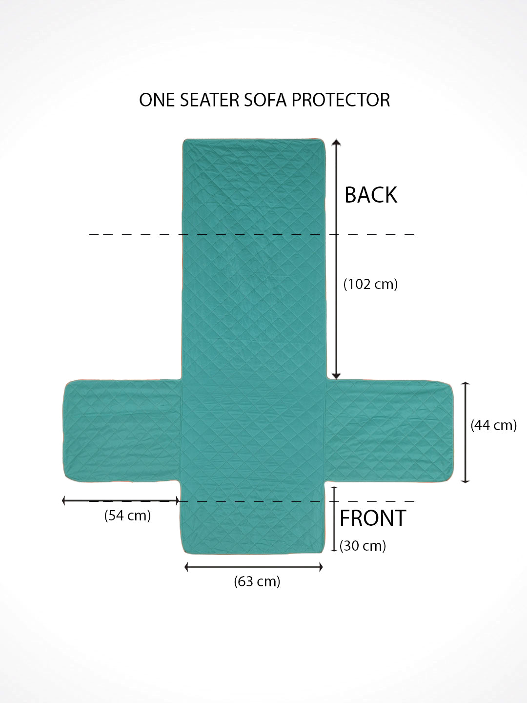 Reversible 1 Seater Sofa Cover 179 cm x 165 cm (Sea Green & Indigo)