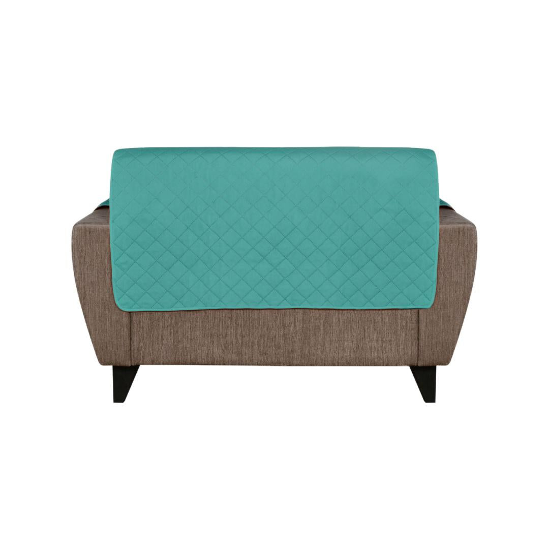 2 Seater Reversible Sofa Cover 179 cm x 223 cm (Sea Green & Indigo)
