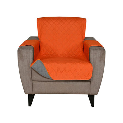 Reversible 1 Seater Sofa Cover 179 cm x 165 cm (Orange & Grey)