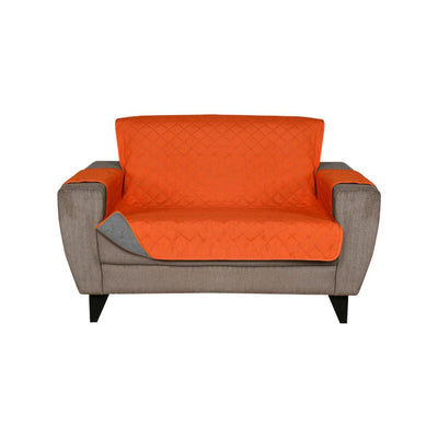 2 Seater Reversible Sofa Cover 179 cm x 223 cm (Orange & Grey)