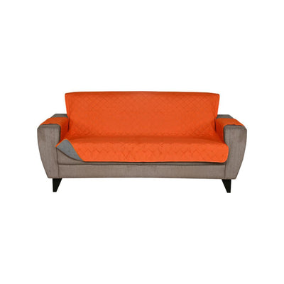 3 Seater Reversible Sofa Cover 179 cm x 279 cm (Orange & Grey)