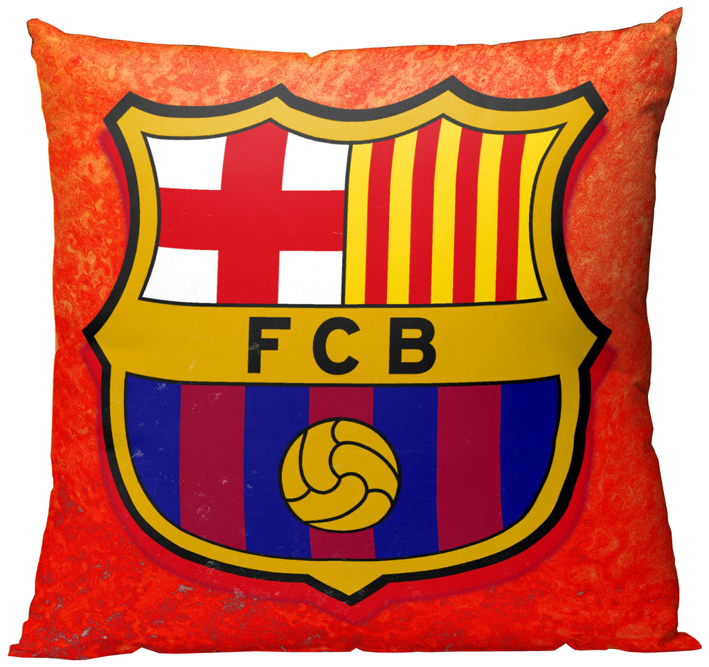 Spaces Fcb Crest Reversible Polyester Cushion Cover Set Of 1 110 GSM(Orange)