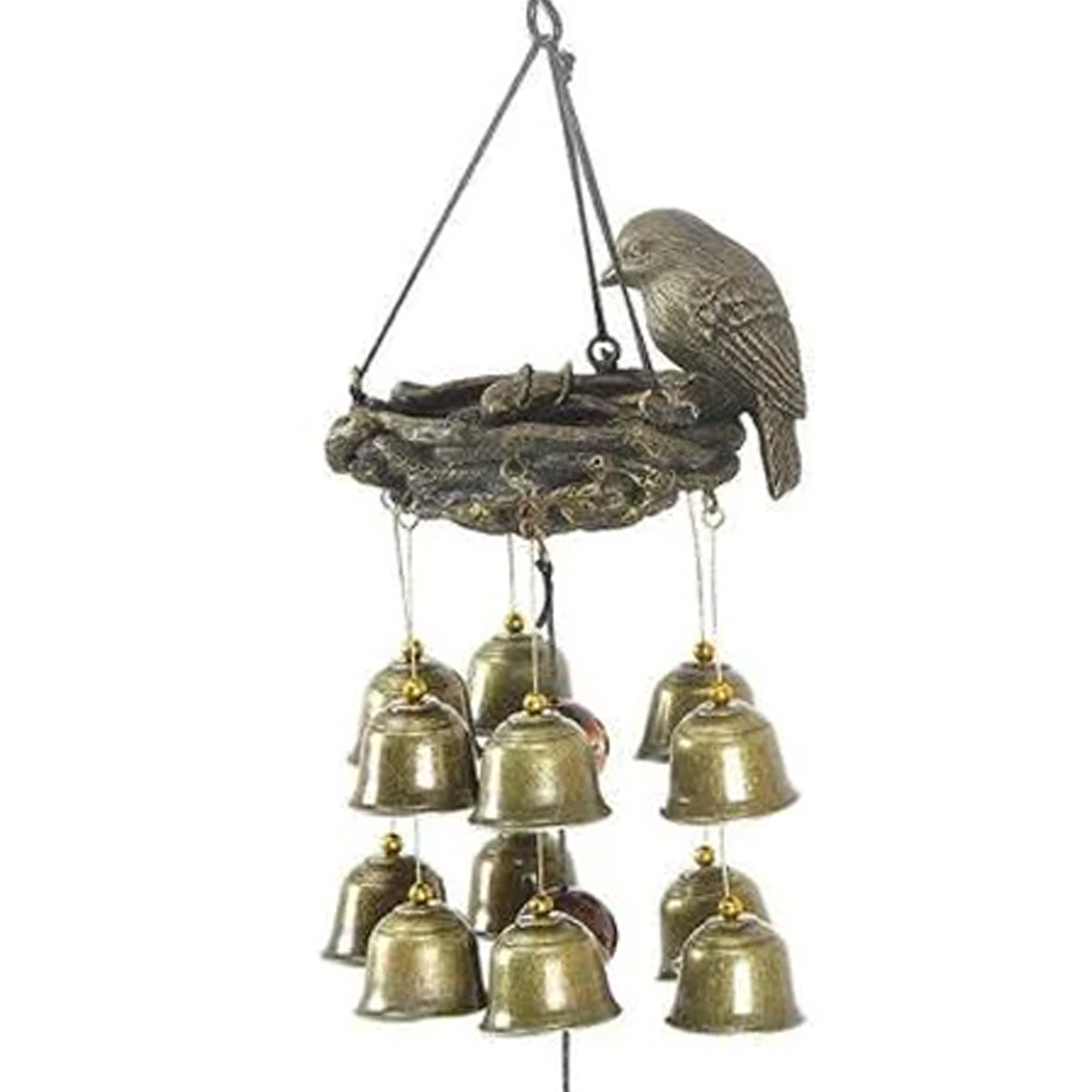 Hanging Birds Nest Large Windchime (Gold)