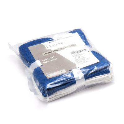 Aquacado 38 x 58 cm Hand Towel Set Of 4 White & Irish Blue