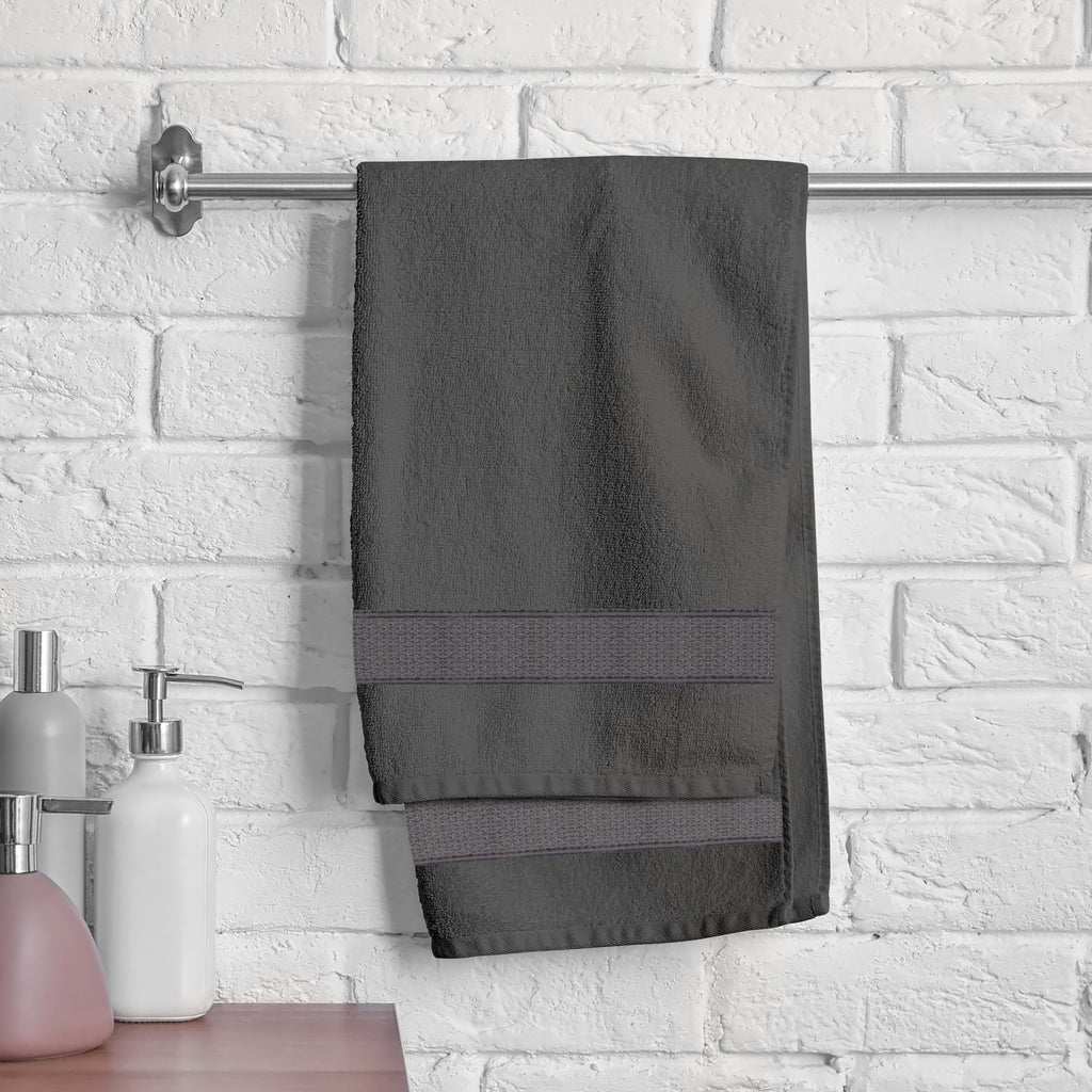 Aquacado 38 x 58 cm Hand Towel Set Of 4 Charcoal Grey & Onion