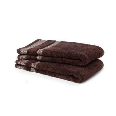 Spaces Hygro Small 2 Pcs Hand Towel Set 600 GSM(Chocolate)