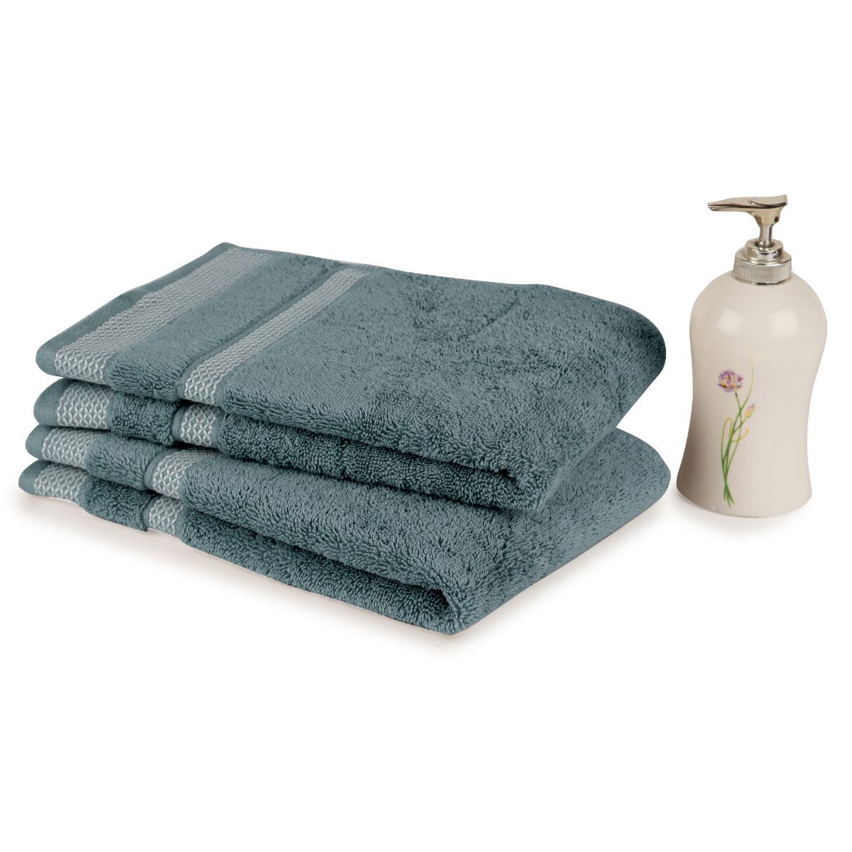 Spaces Hygro Small 2 Pcs Hand Towel Set 600 GSM(Forever Blue)