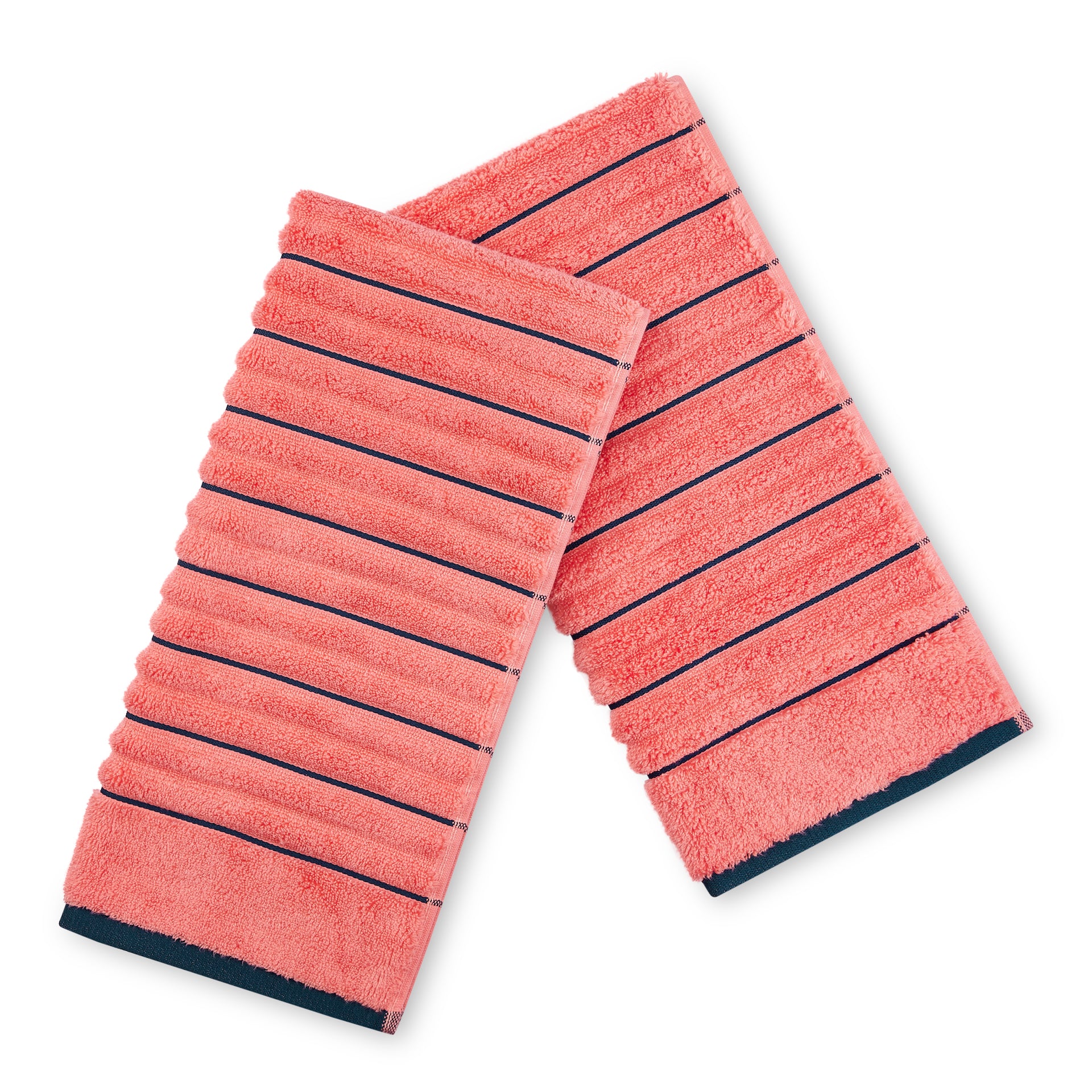 Spaces Exotica Ribbed Small Hand Towel 575 GSM(Coral Navy)