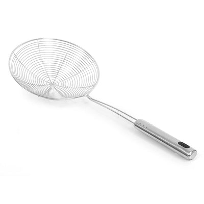 Stainless Steel Medium Size Jara Frying Strainer With Handle (Grey)