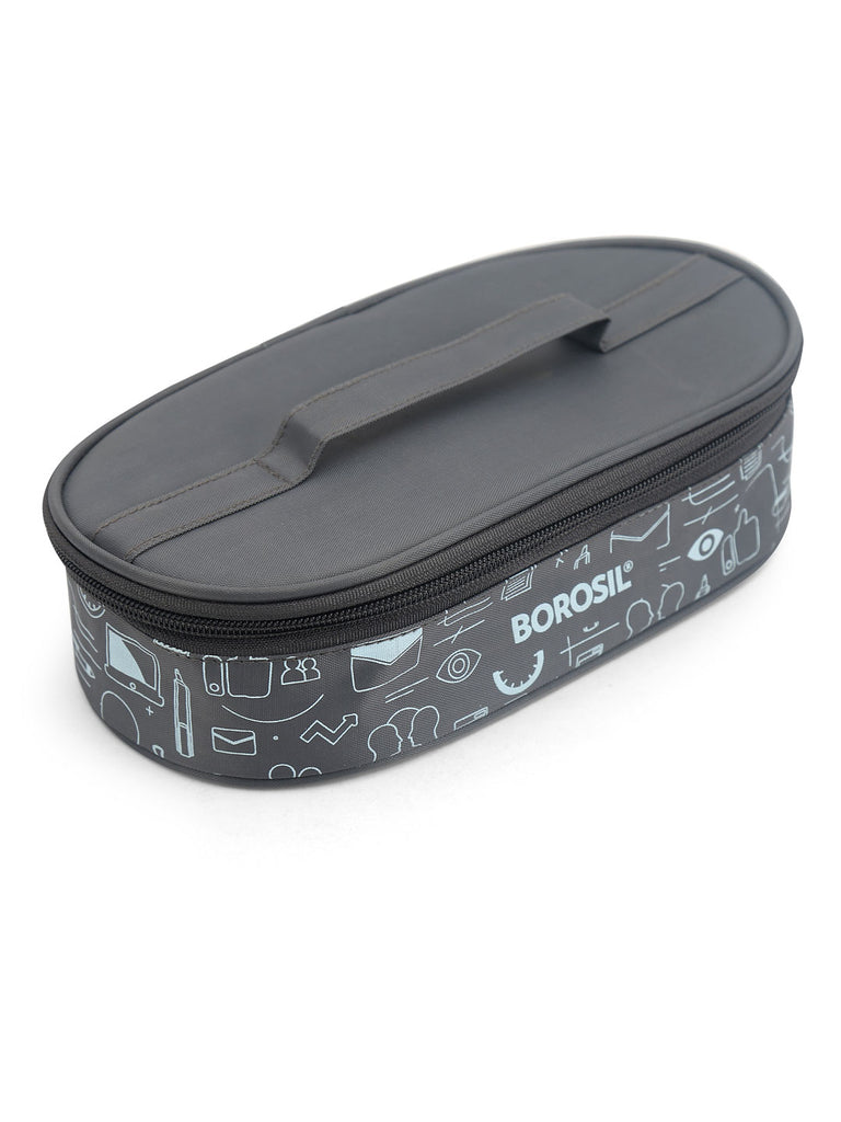 180 ml Lunch Box with Bag 2 Pieces (Grey)