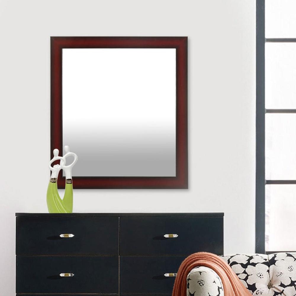 Spain Synthetic Wood Medium Size Mirror (Brown)