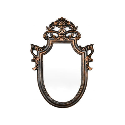 Emphora Decorative Plastic Frame Mirror (Brown & Gold)