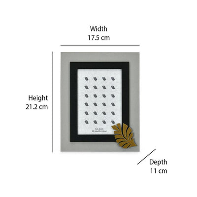 Single Leaf Rectangular Photo Frame 18 x 23 cm (Grey)