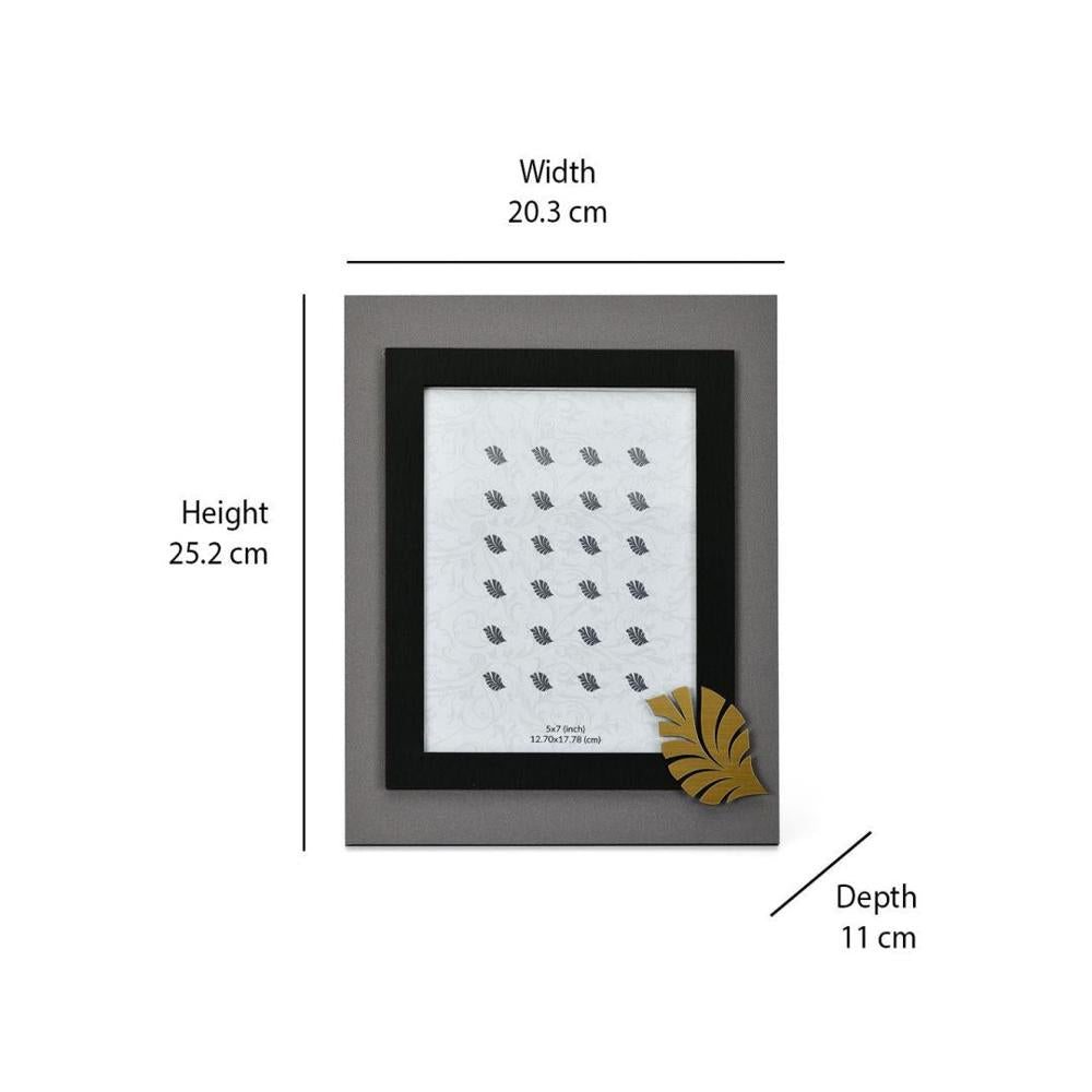 Single Leaf Rectangular Photo Frame 21 x 27 cm (Grey)
