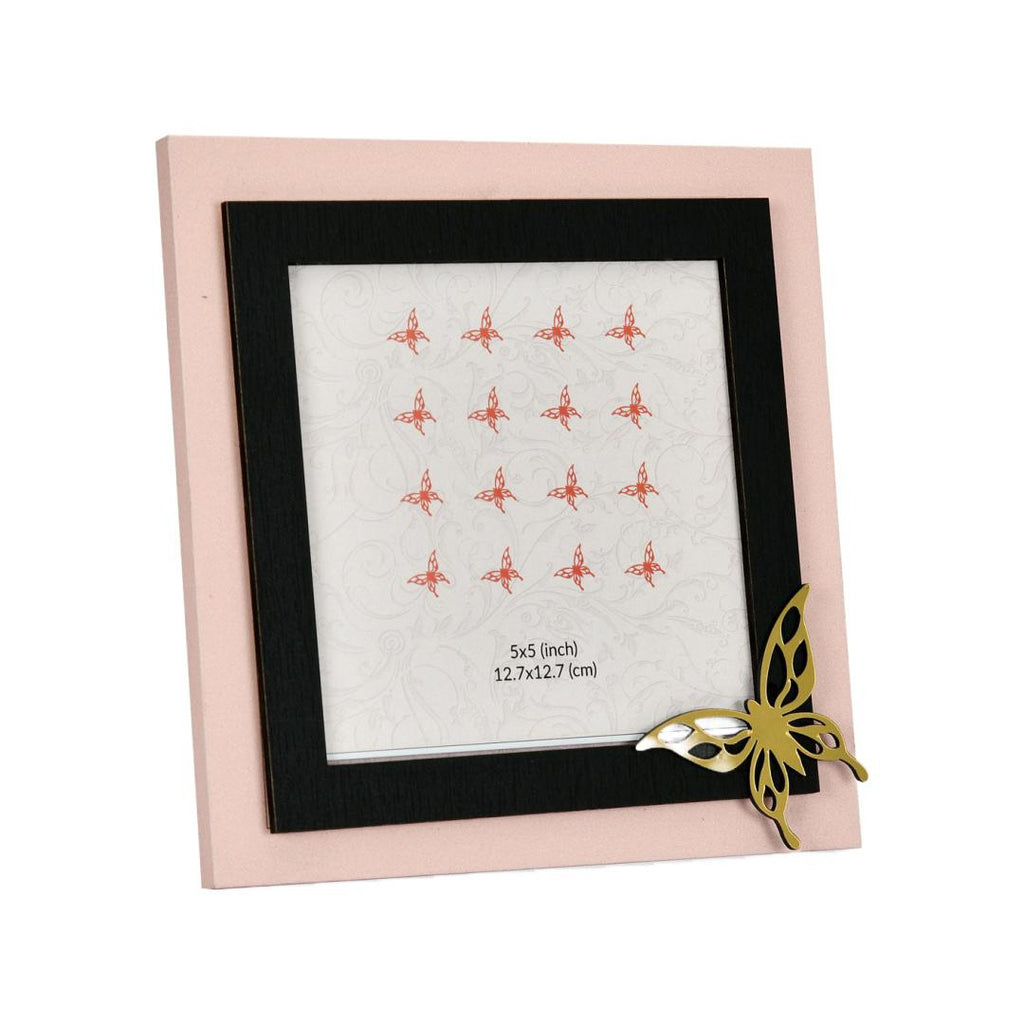 Single Butterfly Square Photo Frame 18 x 18 cm (Onion)