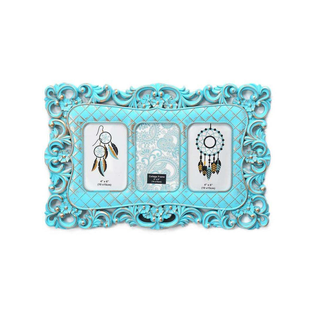 3 Pics Scroll Collage Photo Frame (Green)