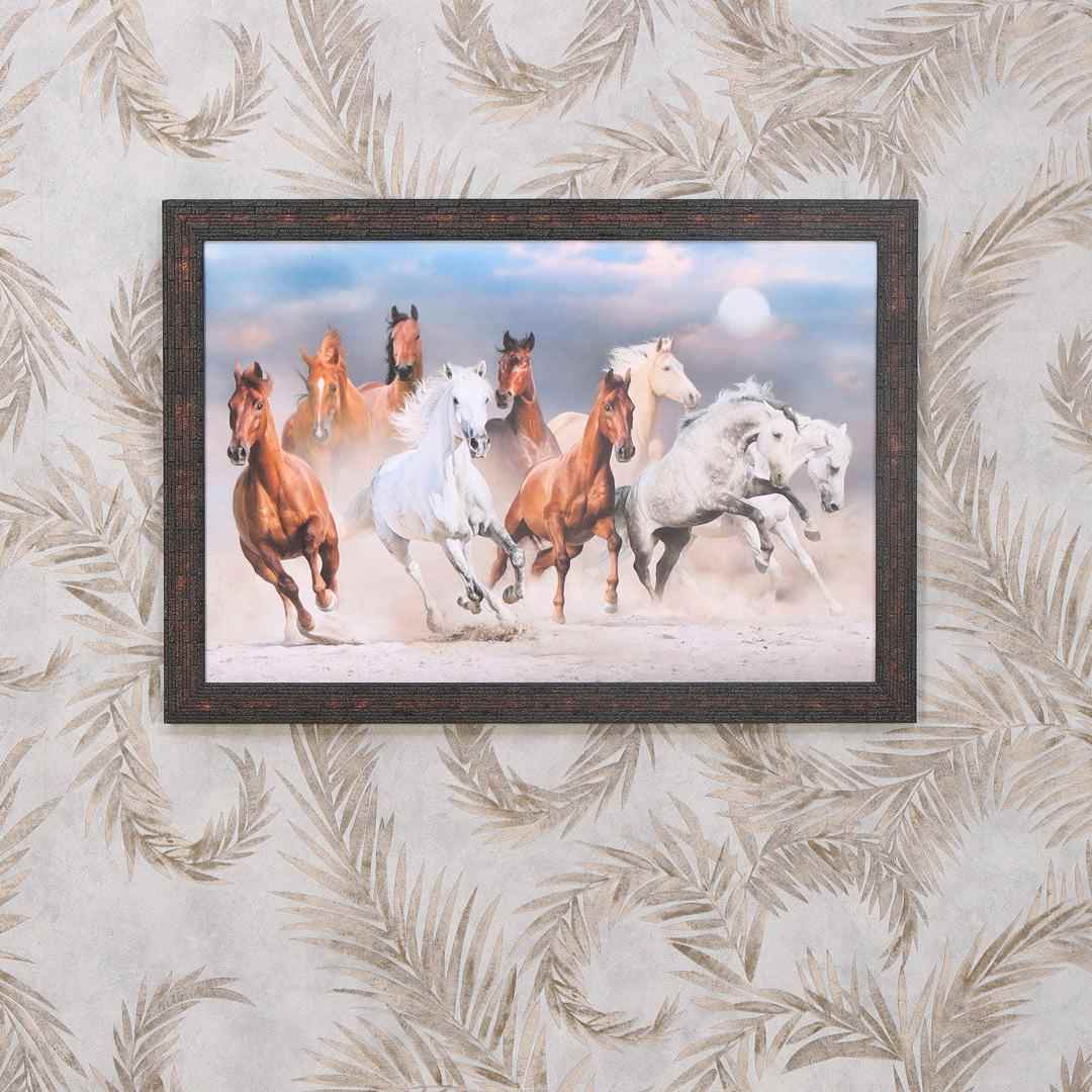 Running Horses Painting (White)