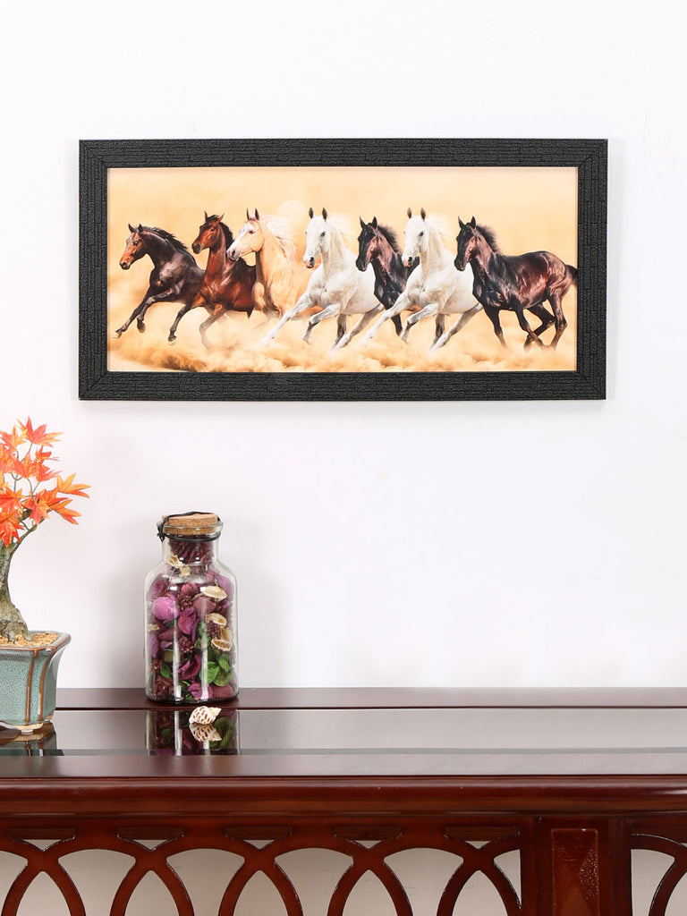 Seven Horses Painting (Brown)