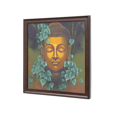 Buddha Mukh With Leaf Painting (Emerald)