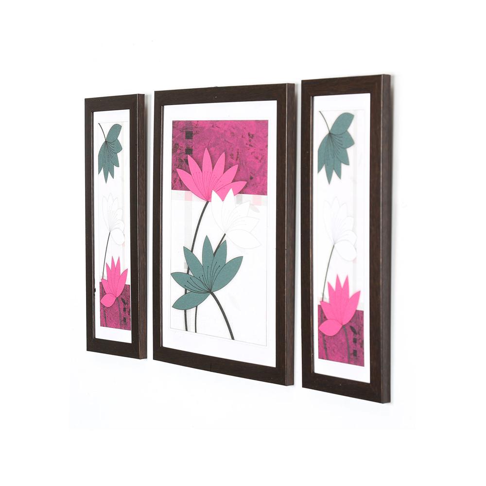 Water Lilies Painting Set of 3 (Lavender)