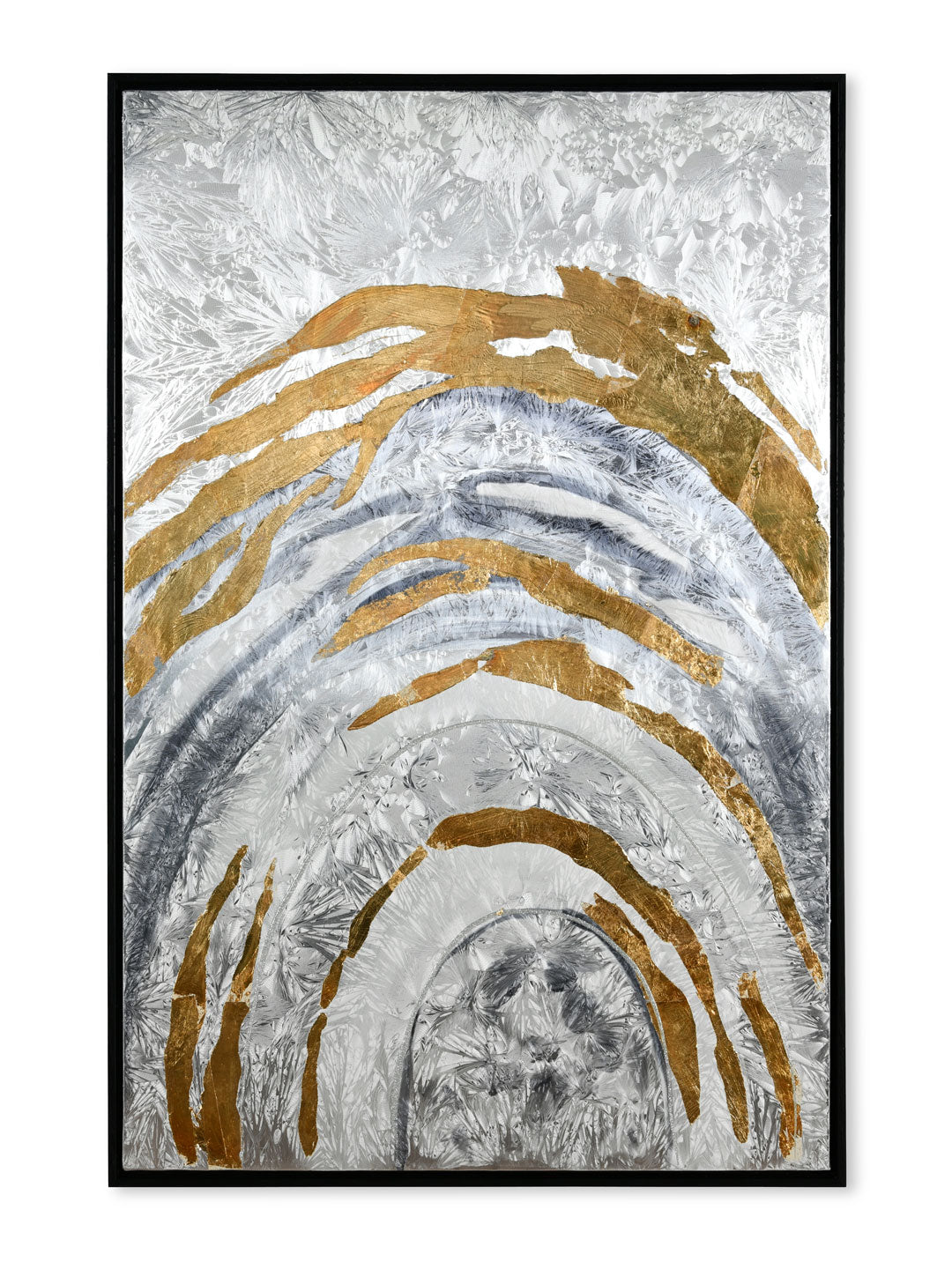 Abstract Semi Circle Painting (Black & Gold)