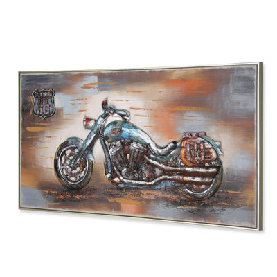 Embossed Cruiser Bike Painting (Brown)