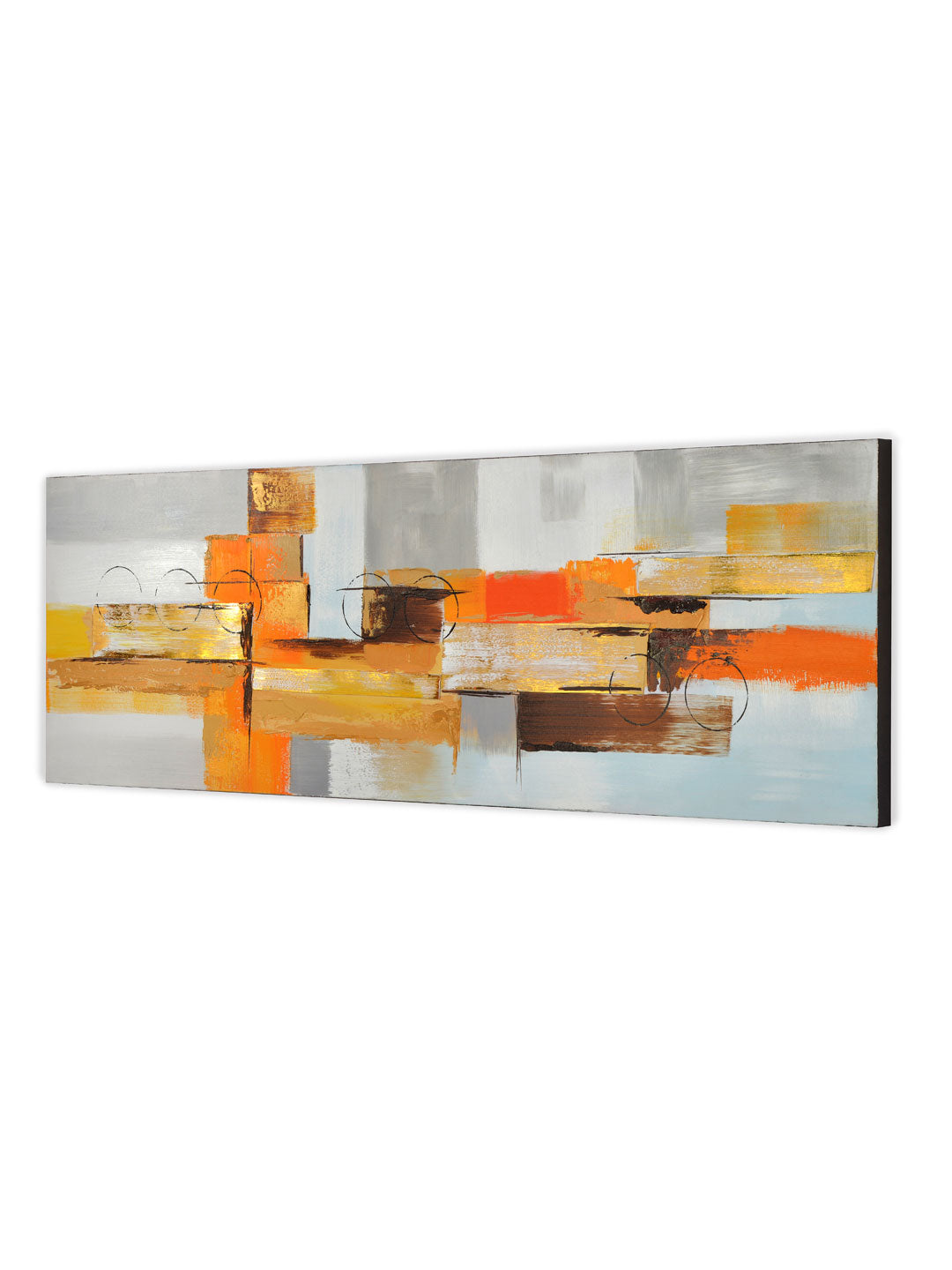Embossed Abstract Geometric Painting (Mustard)