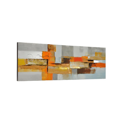 Embossed Abstract Geometric Painting (Mustard)