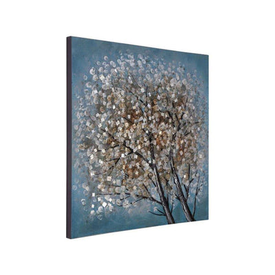 Floral Tree Emboss Painting (Sea Green)
