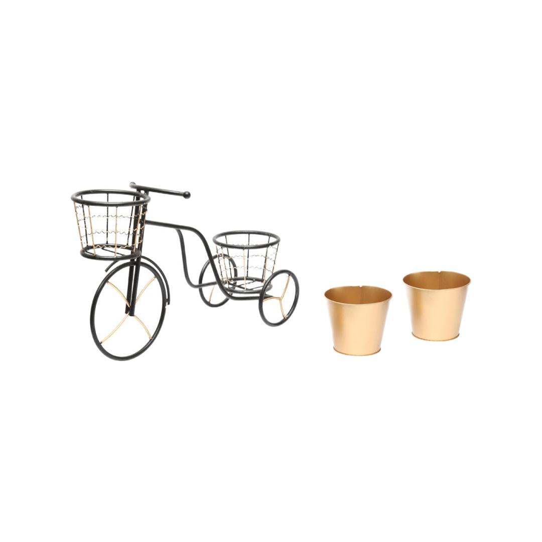MiniCycle Planter (Black & Gold)
