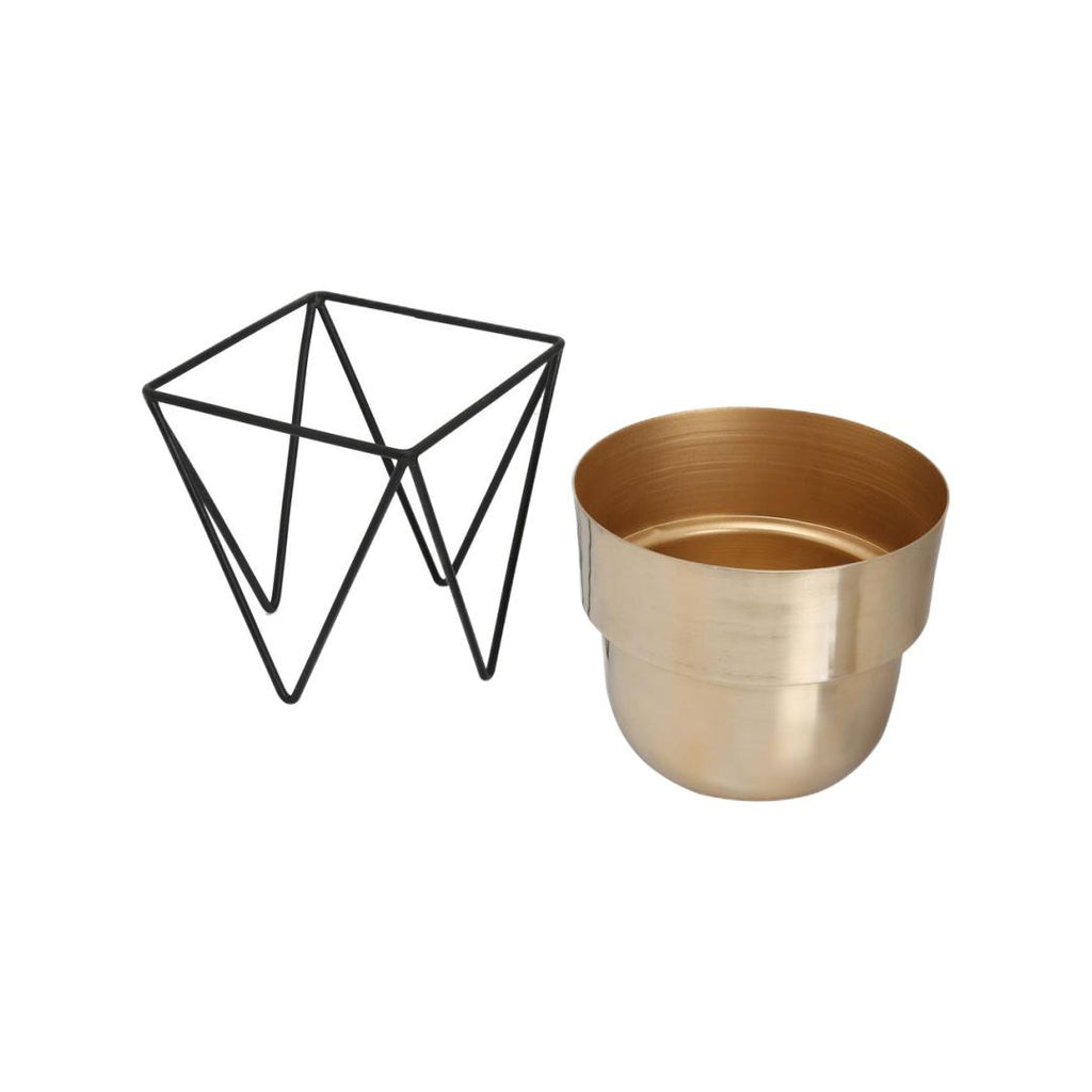 Planter with Stand (Gold & Black)