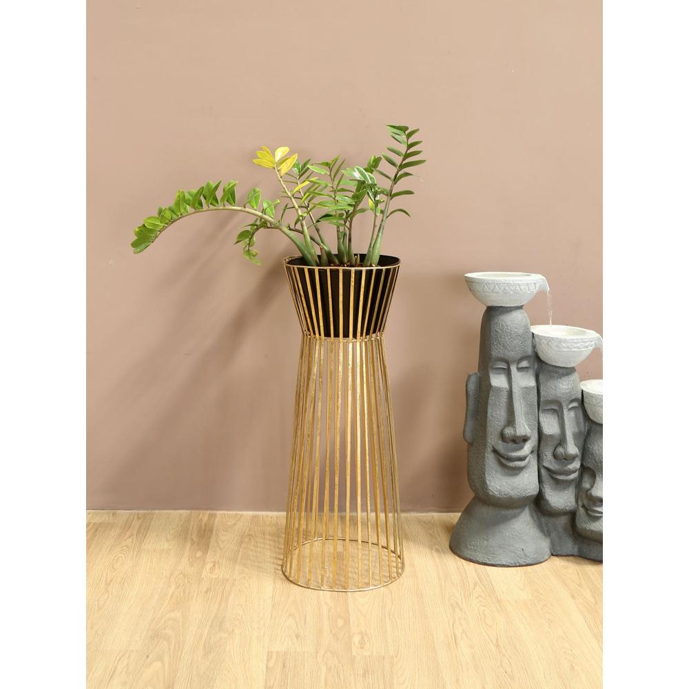 Large Planter with Open Stand (Black)