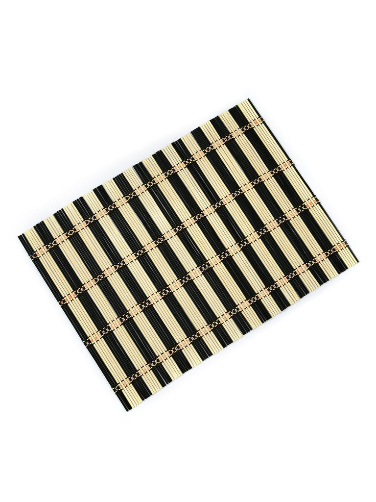 Bamboo Placemat 45 x 30 cm Set of 6 (Brown & Black)