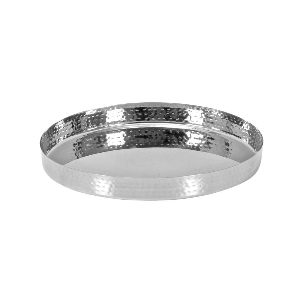 Hammered Straight Thali (Silver)