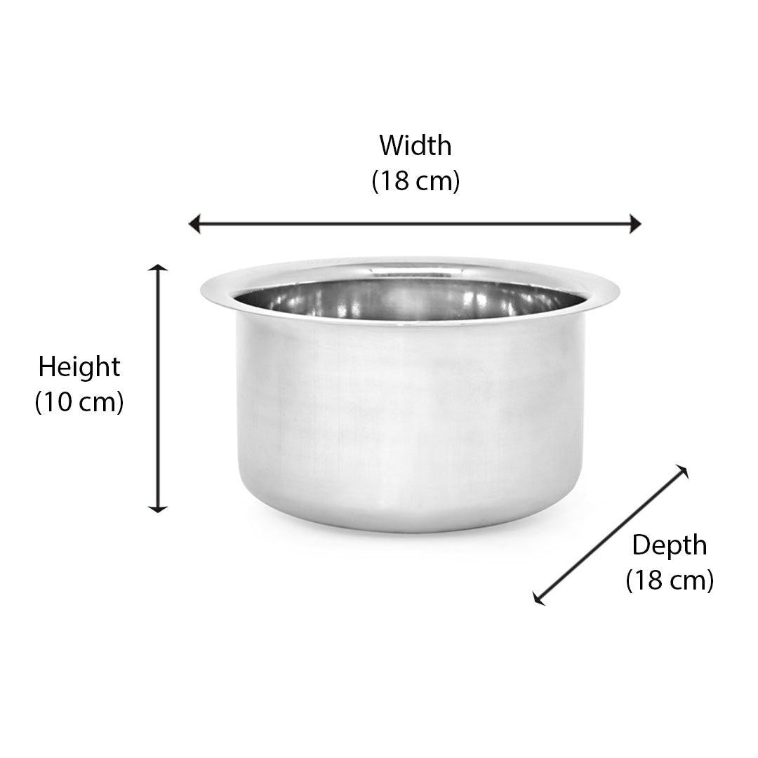 Plain Stainless Steel 1.4 Litres Tope (Silver)