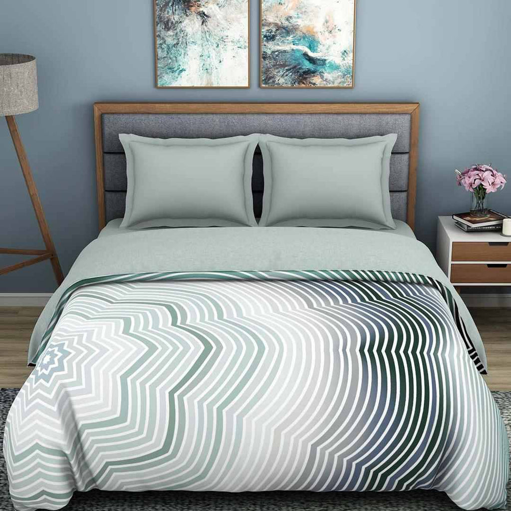 Spaces 180 TC 100% Organic Cotton Double Bed Quilt (Blue)