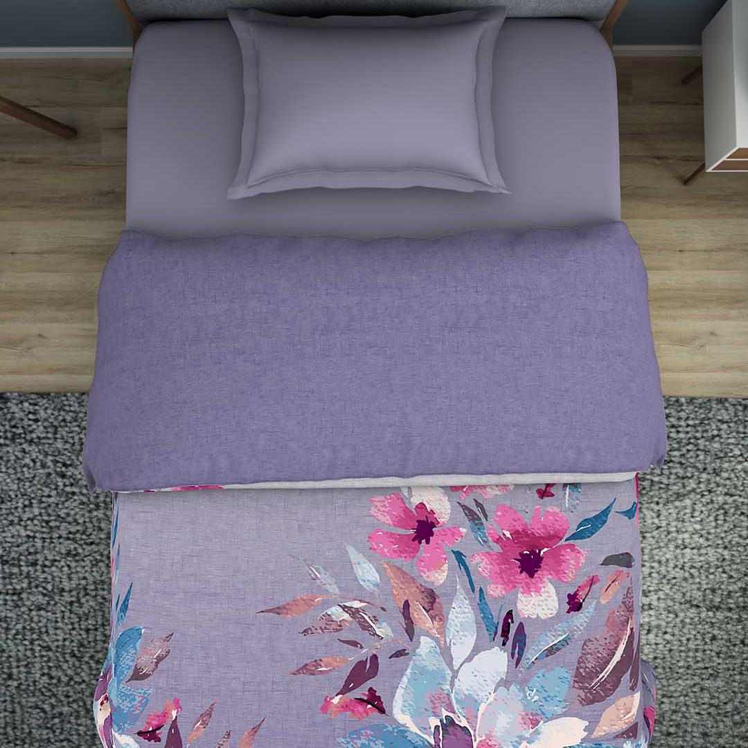 Spaces Bonica 180 TC 100% Organic Cotton Shell Single Quilt (Purple)