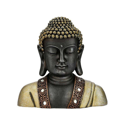 Bust Buddha Polyresin Showpiece (Gold)