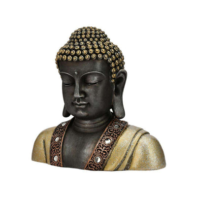 Bust Buddha Polyresin Showpiece (Gold)