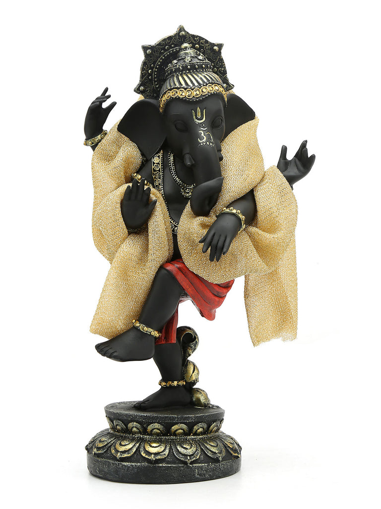 Standing Ganesha Polyresin Showpiece (Black & Red)