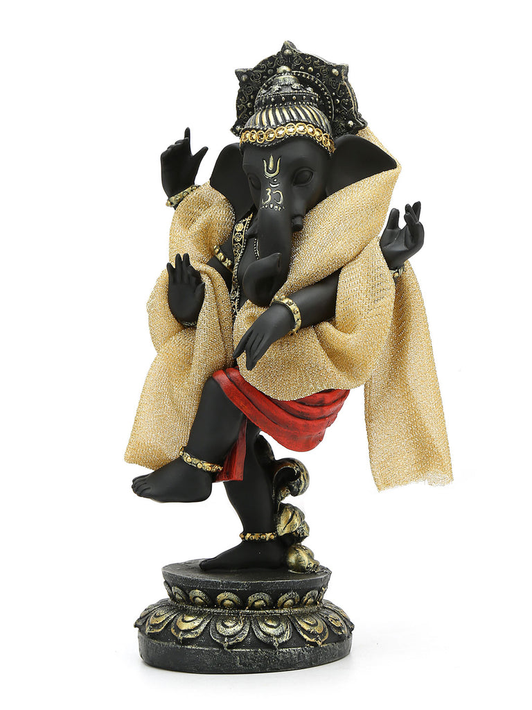 Standing Ganesha Polyresin Showpiece (Black & Red)