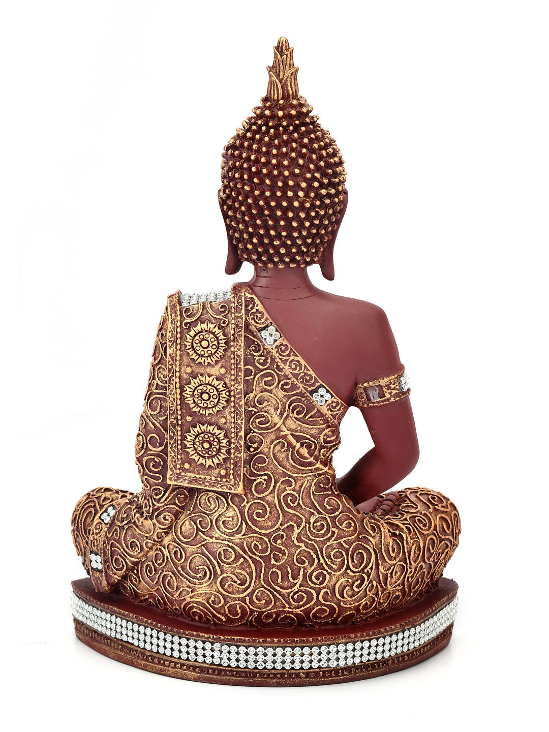 Buddha Dhyana Polyresin Showpiece (Brown & Gold)