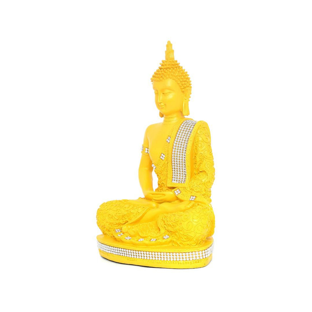 Buddha Dhyana Polyresin Showpiece (Mustard)