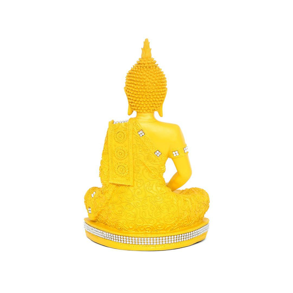 Buddha Dhyana Polyresin Showpiece (Mustard)