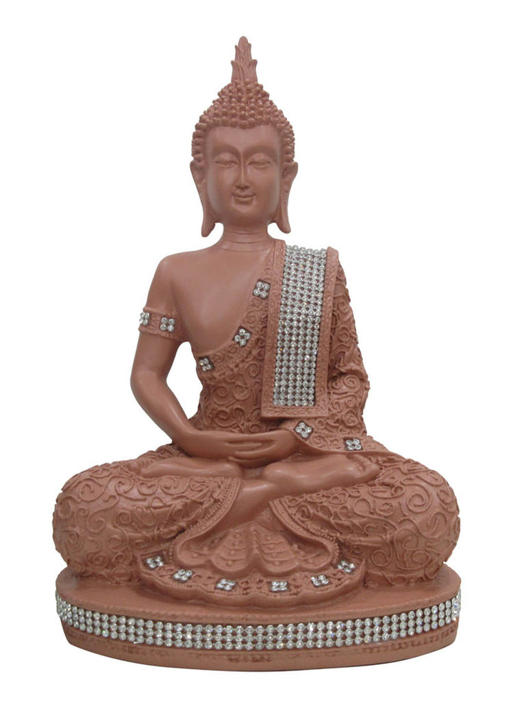Dhyana Buddha Polyresin Showpiece (Pink)